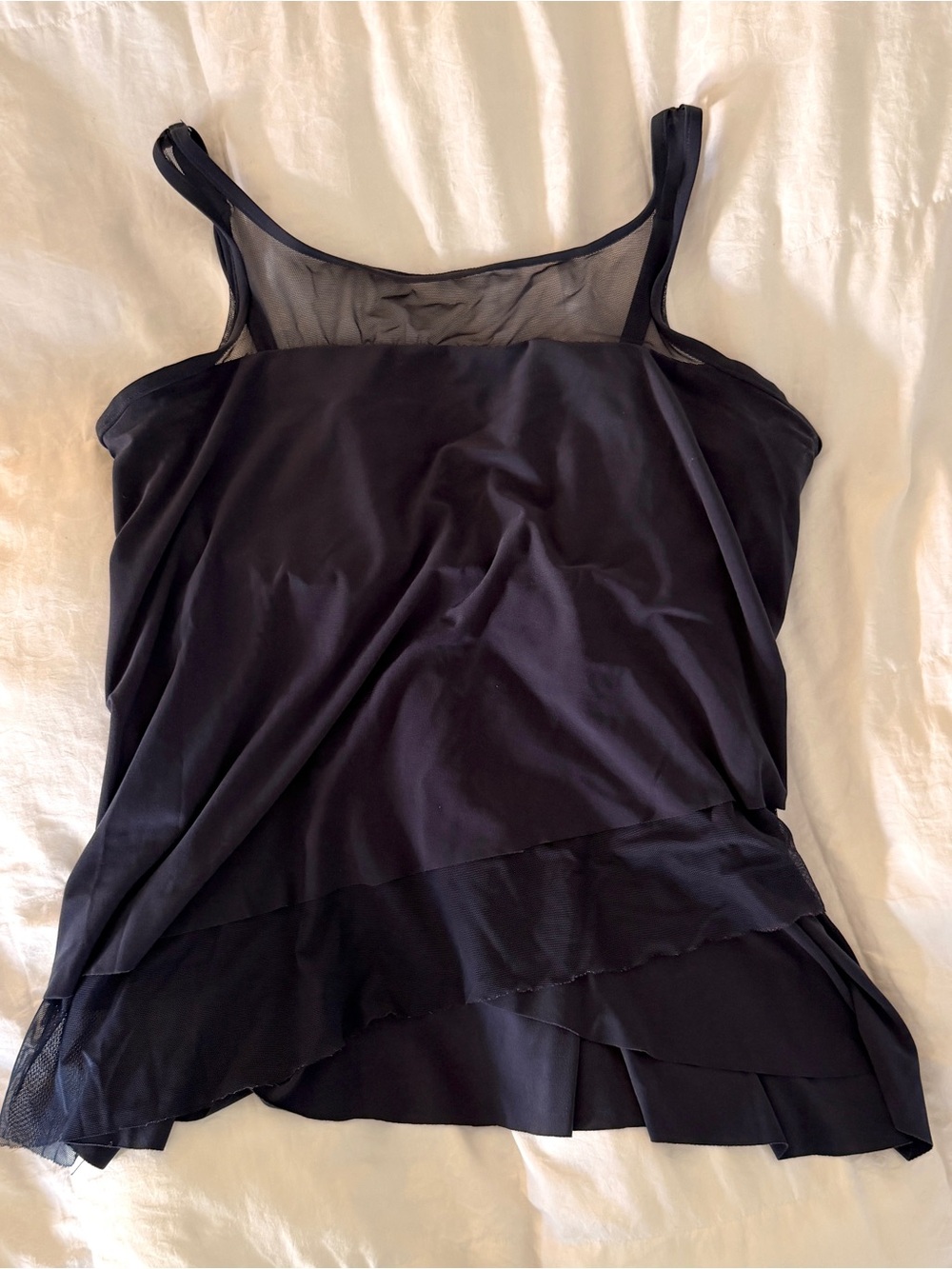 Miraclesuit Black Mesh-Trim Tankini Top 16W